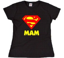 Футболка женская "Super MOM" супермен